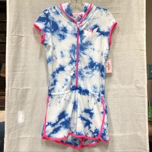 NWT Juicy Couture Girls Tie Dye Hooded Romper